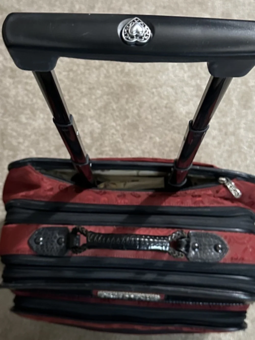 Vintage Brighton RETIRED Brown Leather Black Carryon Wheeled Laptop Travel Bag